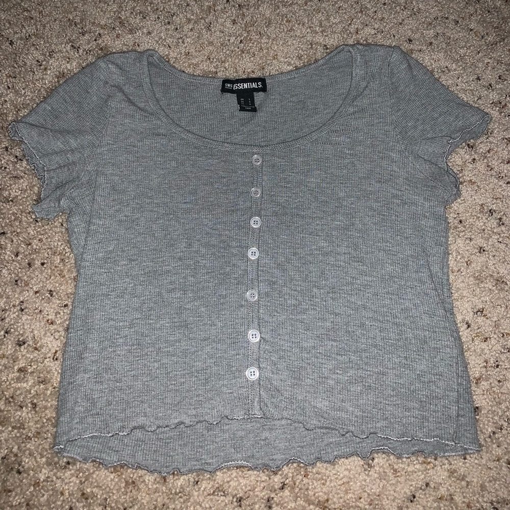 Charolette Russe,  Grey faux bottom top.